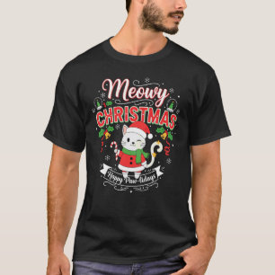 Camiseta Navidad Meowy Gato Divertido Navidad Festejo Xmas