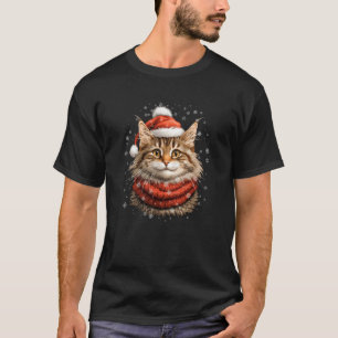 Camiseta Navidad Meowy Santa Divertido Gato Gatito Amantes 