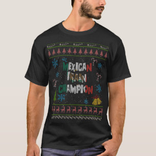 Camiseta Navidad mexicano del juego del dominó del campeó