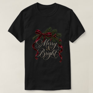 Camiseta Navidad minimalista Alegre y Brillante