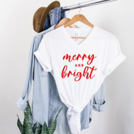 Camiseta Navidad Moderna y Alegre Letra Roja