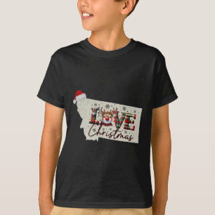 Camiseta Navidad Montana Mapa Estatal Navidad Montana Navid
