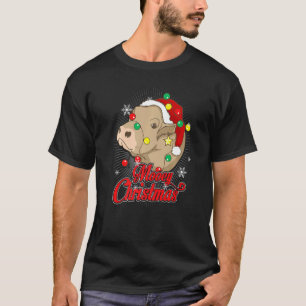 Camiseta Navidad Mooey Vaca Sombrero de Santa Claus Fea Nav