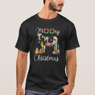 Camiseta Navidad Mooey Vaca Sombrero Santa Vaca Navidad