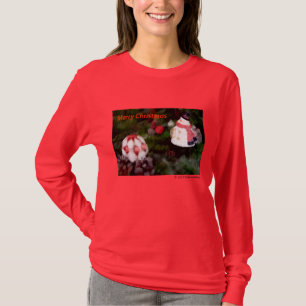 Camiseta Navidad muñeco de nieve y ornamento