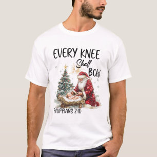 Camiseta Navidad Natividad Cristiana Hombres Toda Rodilla S