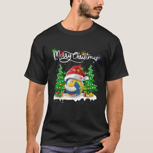 Camiseta Navidad navideña de voleibol (Anverso)