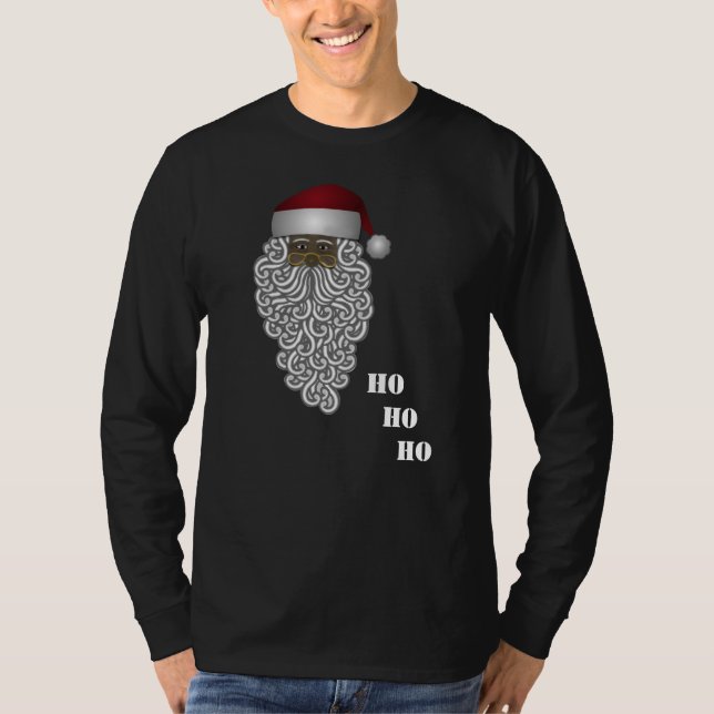 Camiseta Navidad negro de Santa Ho Ho Ho (Anverso)