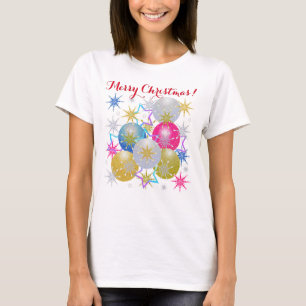 Camiseta Navidad Ornamentos Festividades de nieve
