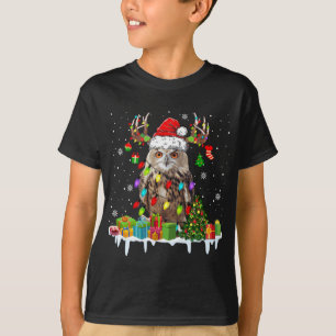 Camiseta Navidad Owl Cute Navidades enciende reno Santa