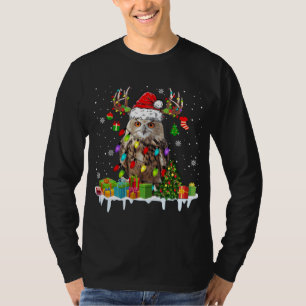 Camiseta Navidad Owl Cute Navidades enciende reno Santa