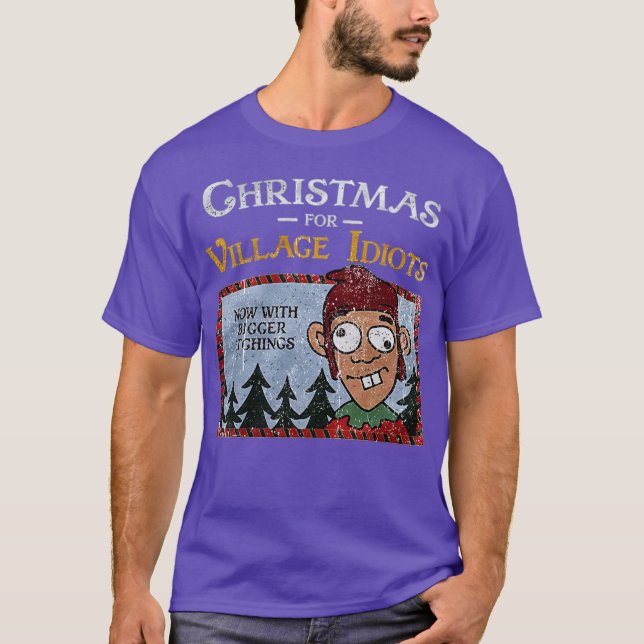 Camiseta Navidad para idiotas del pueblo Divertido (Anverso)