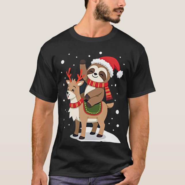 Camiseta Navidad Perezoso Alpaca (2) (Anverso)