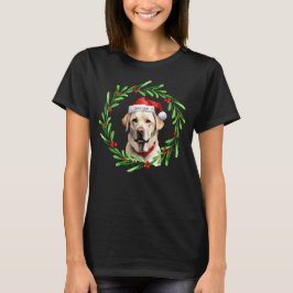 Camiseta Navidad perro amarillo labrador recuperador de San