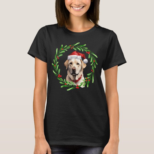Camiseta Navidad perro amarillo labrador recuperador de San (Anverso)