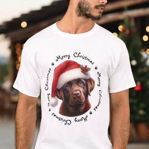 Camiseta Navidad perro festividad de chocolate Labrador