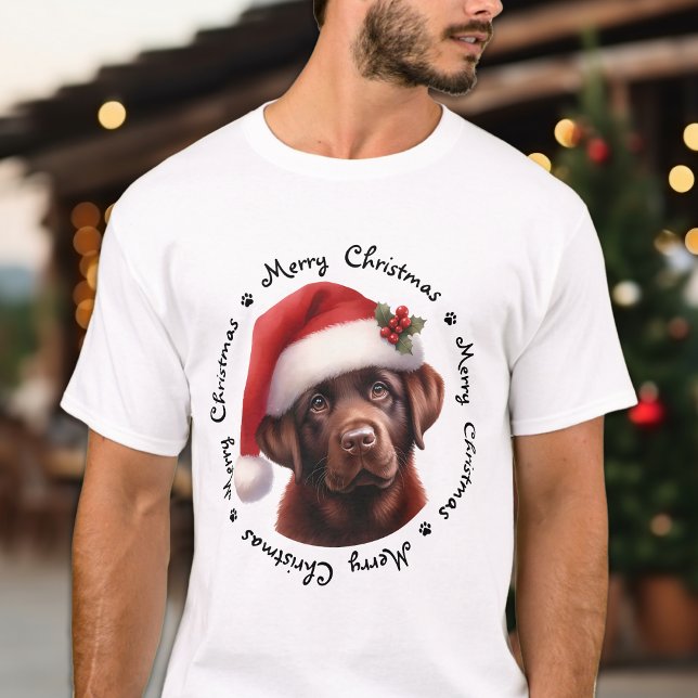 Camiseta Navidad perro festividad de chocolate Labrador (Subido por el creador)