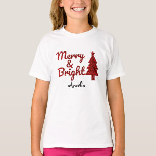Camiseta Navidad personalizada alegre y brillante