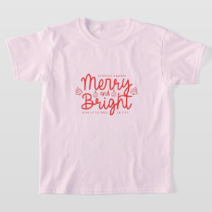 Camiseta Navidad Personalizada Alegre y Brillante para Niño