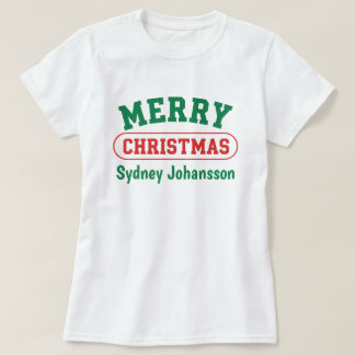 Camiseta Navidad Personalizada Feliz Retro Nombre Personali