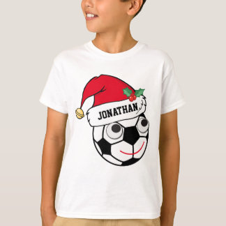Camiseta Navidad personalizada linda Soccerball