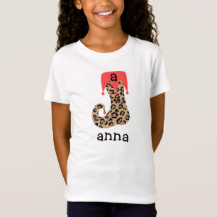 Camiseta Navidad personalizado del leopardo que almacena la