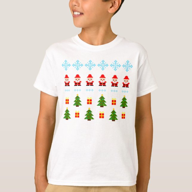 Camiseta Navidad Pixel Art (Anverso)