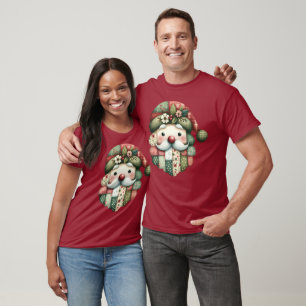 Camiseta Navidad Popular de Santa con Parche Mosaico Capric