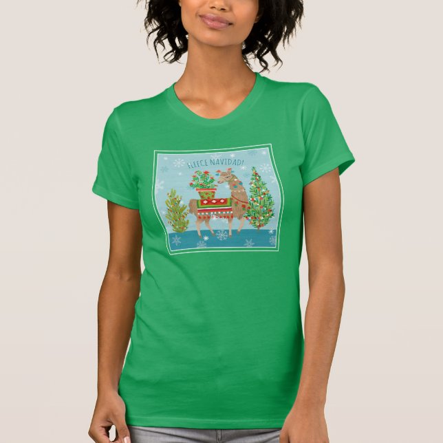 Camiseta Navidad precioso de las llamas de Navidad el | del (Anverso)