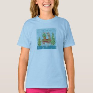 Camiseta Navidad precioso de las llamas de Navidad el   del