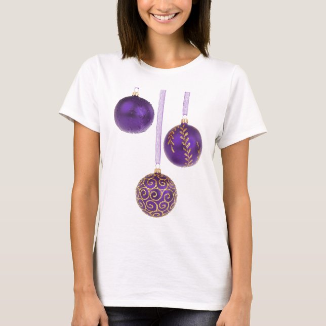 Camiseta Navidad púrpura Amethyst de la lavanda del (Anverso)
