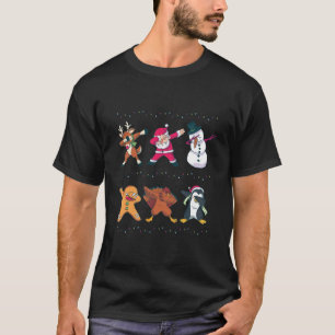 Camiseta Navidad que frota la danza viral Flossing Santa