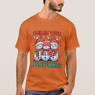 Camiseta Navidad relajada con mis amigos de nieve Papá Noel