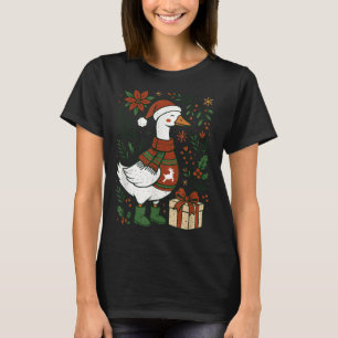 Camiseta Navidad Retro Boho Floral Divertida Patoja Amante