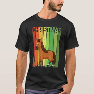 Camiseta Navidad Retro Caballo Grupo A juego Lindo Navideño