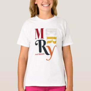 Camiseta Navidad retro colorida con mora y brillante