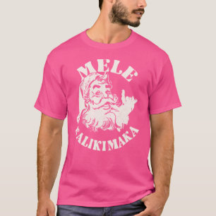 Camiseta Navidad Retro Mele Kalikimaka Santa Claus Shaka