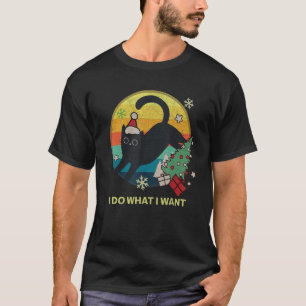 Camiseta Navidad Retro Meowy Hago Lo Que Quiero Gato Divert