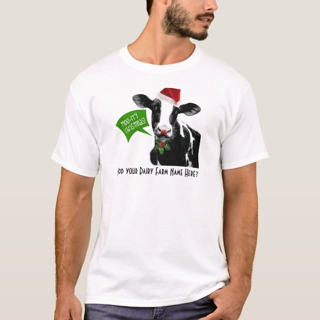 Camiseta ¡Navidad rry del MOO! Vaca divertida del día de (Anverso)