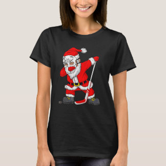 Camiseta Navidad Santa Dabbing Jugador Hockey Niños Kids Da