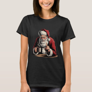 Camiseta Navidad Santa Dedo Medio Sarcástico Xmas Divertido