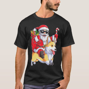 CAMISETA NAVIDAD SANTA MONTADO EN UN CORGI BASTÓN DE CARAME