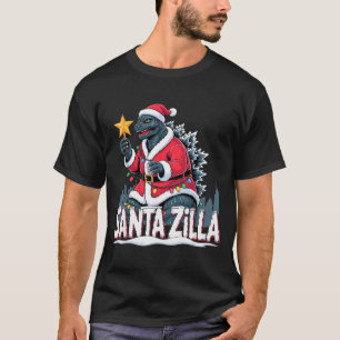 Camiseta Navidad Santazilla Monstruo Japonés Niño Dinosauri