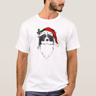 Camiseta Navidad Tee~ Papá Noel del border collie