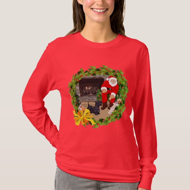 Camiseta Navidad Terrier Escocés (Anverso)