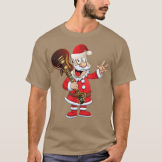 Camiseta Navidad verano Santa con guitarra, música divertid
