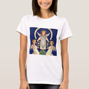 Camiseta Navidad vintage, ángeles escandinavos de Santa Luc
