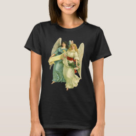 Camiseta Navidad Vintage, Ángeles Victorianos Angelicales