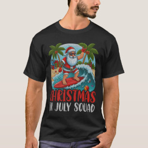 Camiseta Navidad Vintage En Julio Santa Hawaiano Surf S