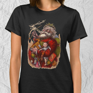 Camiseta Navidad Vintage, juguetes de pipa de Santa Claus v